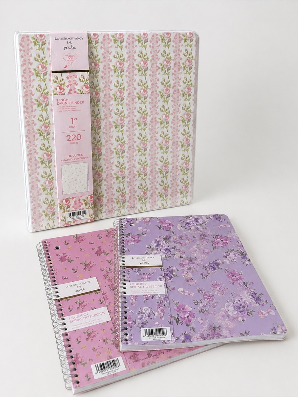 LoveShackFancy Pink Binder, Set of 2 Notebooks